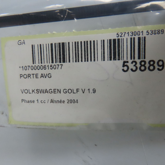 Porte avant gauche occasion VOLKSWAGEN GOLF V Phase 1 11-2003->10-2008 1.9 TDI 105ch 1K4831301AB 5