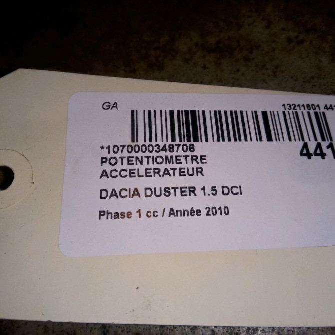 Potentiometre accelerateur occasion DACIA DUSTER Phase 1 03-2010->12-2013 1.5 DCI 110ch 5