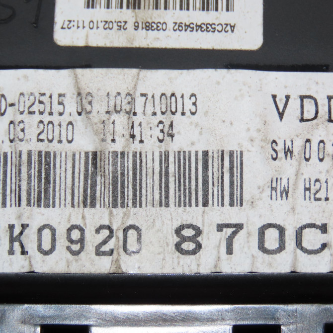 Compteur occasion VOLKSWAGEN GOLF VI Phase 1 10-2008->04-2013 2.0 TDI 110ch 5K0920870C 4