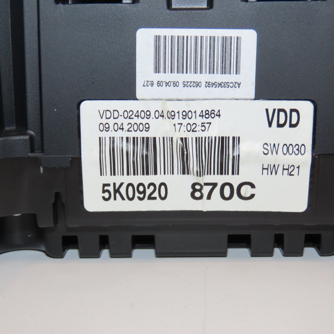Compteur occasion VOLKSWAGEN GOLF VI Phase 1 10-2008->04-2013 2.0 TDI 140ch 5K0920870C 5