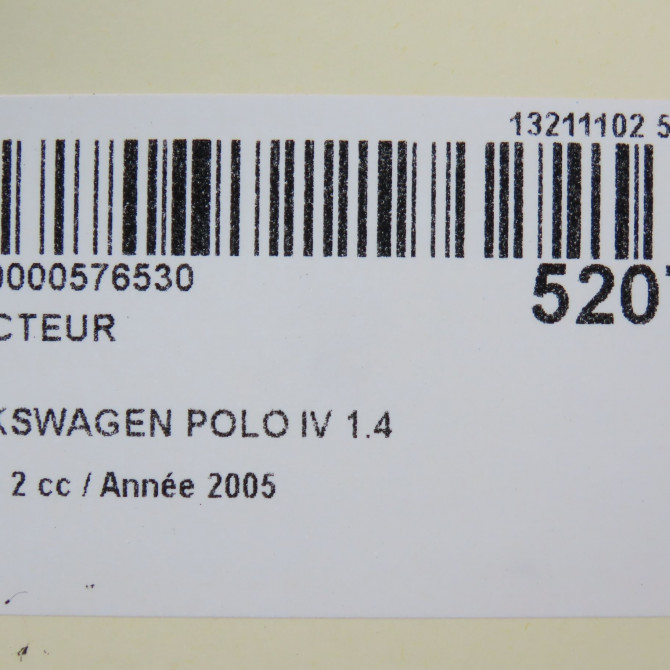Injecteur occasion VOLKSWAGEN POLO IV Phase 2 05-2005->09-2009 1.4 TDI 80ch 38130079TX 7
