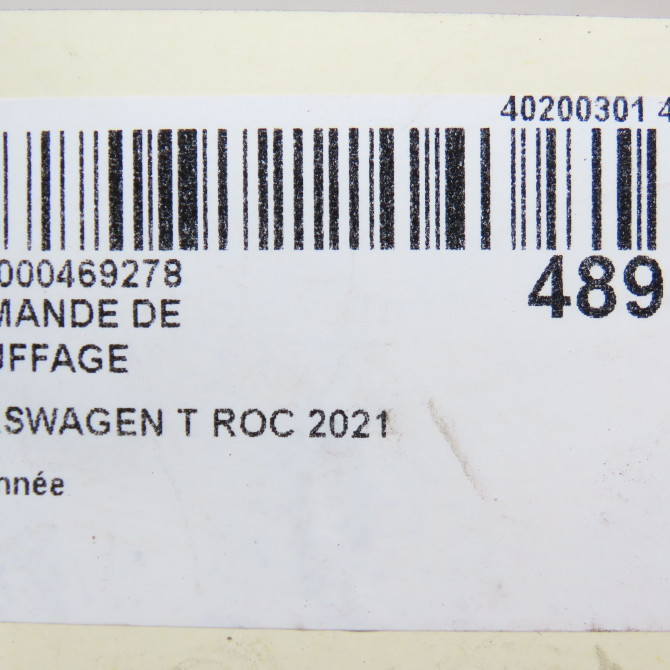 Commande de chauffage occasion VOLKSWAGEN T ROC 5G0907044FSWZU 7