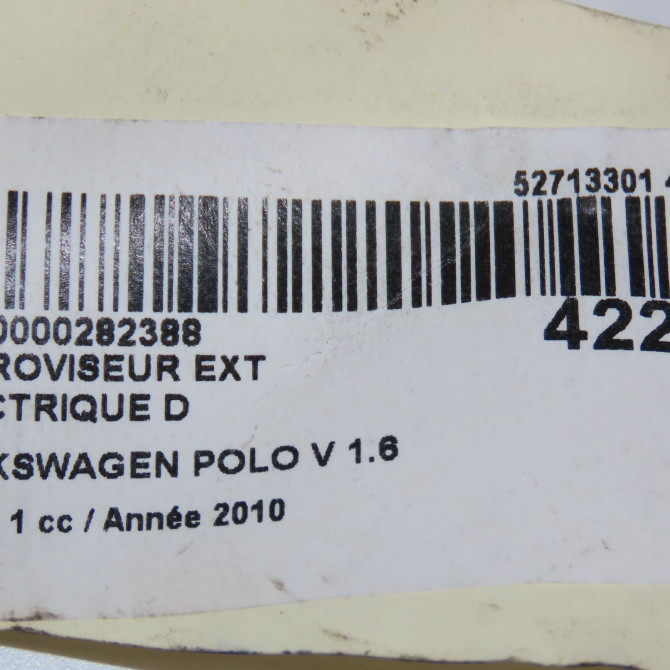 Retroviseur exterieur electrique droit occasion VOLKSWAGEN POLO V POLO V Phase 1 2009-09-01->2014-05-31 1.6 TDI 75ch 6C1857508A9B9 7