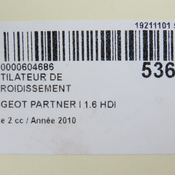 Ventilateur de refroidissement occasion PEUGEOT PARTNER I Phase 2 11-2002->05-2008 1.6 HDI 75ch 1253C8 7