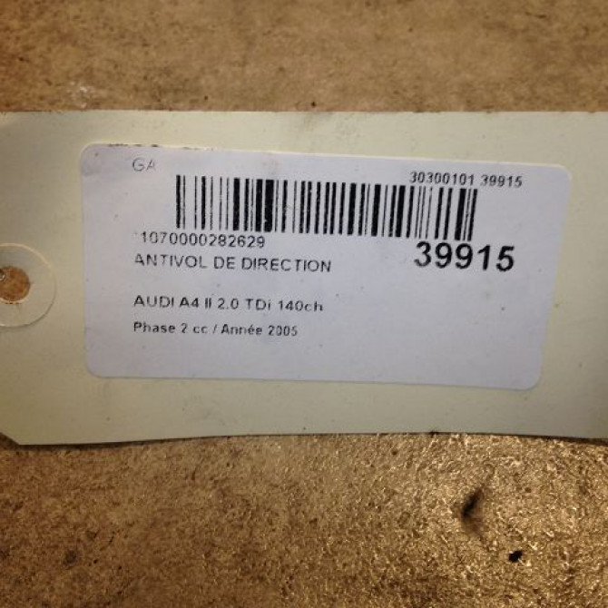 Antivol de direction occasion AUDI A4 II Phase 2 09-2004->04-2008 2.0 TDi 140ch 4B0905851Q 3
