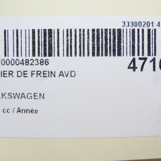 Etrier de frein avant droit occasion VOLKSWAGEN TRANSPORTER V Phase 1 06-2003->08-2009 7H0615124C 6