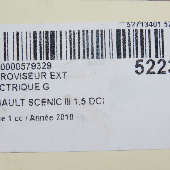Retroviseur exterieur electrique gauche occasion RENAULT SCENIC III Phase 1 04-2009->11-2011 1.5 DCI 105ch 963021615R 6