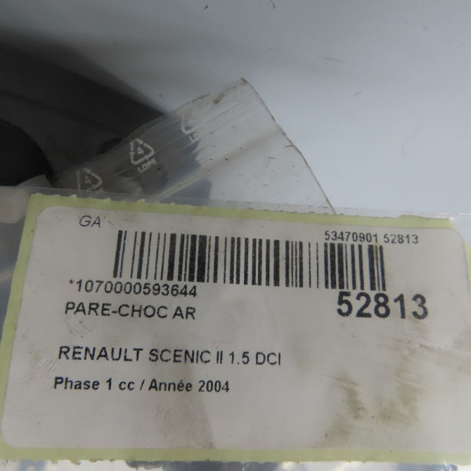 Pare-choc arrière occasion RENAULT SCENIC II Phase 1 03-2004->09-2006 1.5 DCI 80ch 7701474785 7