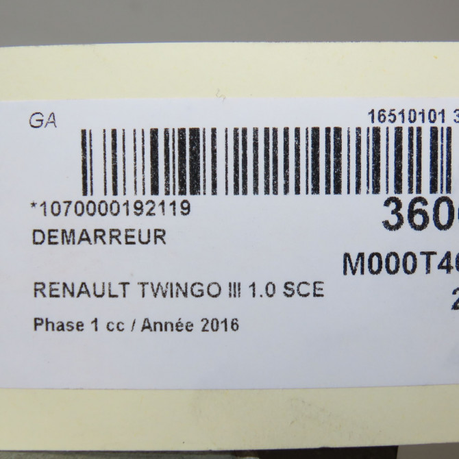 Démarreur occasion RENAULT TWINGO III Phase 1 06-2014->... 1.0 SCE 12v 70ch 233000779R 7