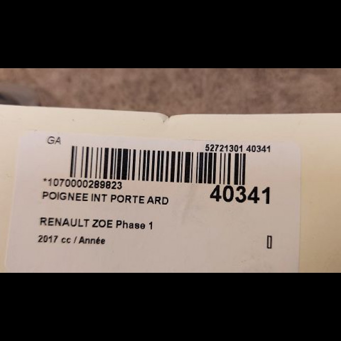 Poignee int porte ard occasion RENAULT ZOE Phase 1 10-2012->... 3