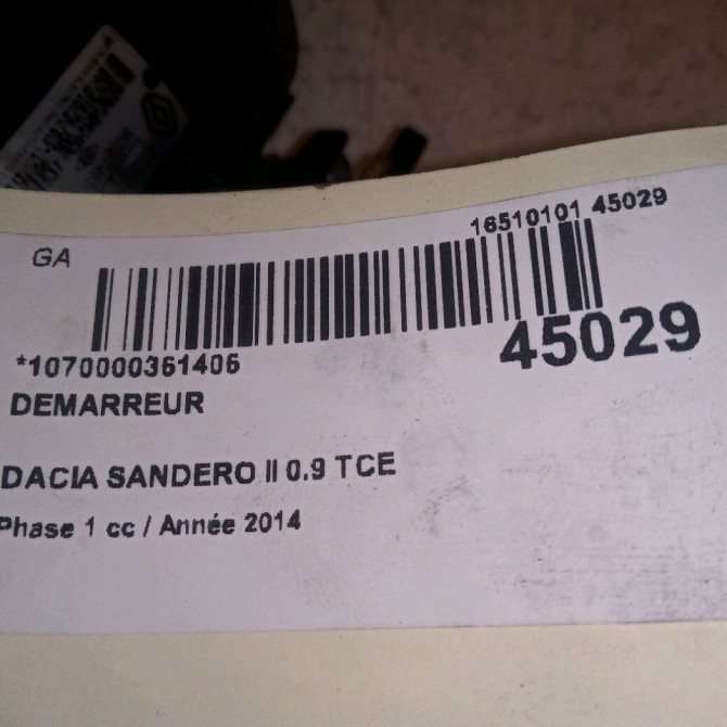 Démarreur occasion DACIA SANDERO II Phase 1 10-2012->... 0.9 TCE 90ch 233000779R 6