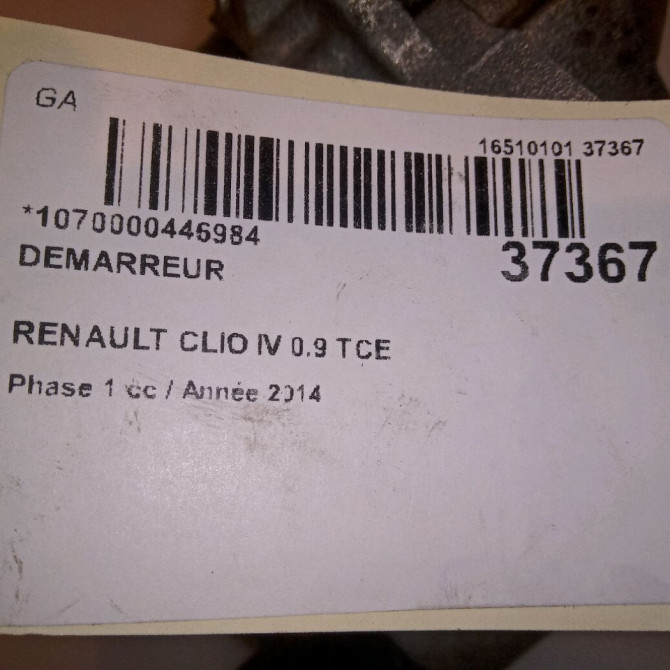 Démarreur occasion RENAULT CLIO IV Phase 1 07-2012->... 0.9 TCE 90ch 233000779R 7