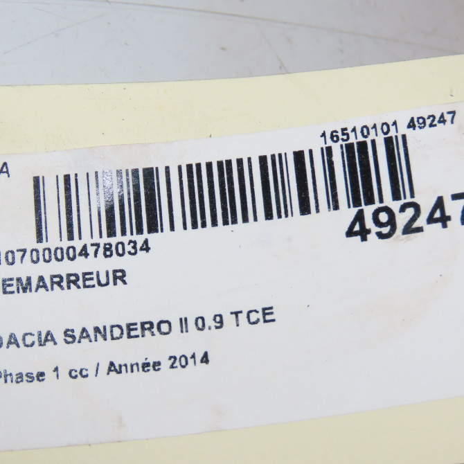 Démarreur occasion DACIA SANDERO II Phase 1 10-2012->... 0.9 TCE 90ch 233000779R 3
