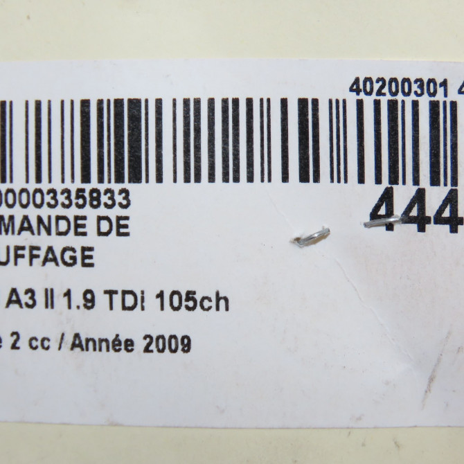Commande de chauffage occasion AUDI A3 II Phase 2 06-2008->07-2012 1.9 TDi 105ch 6