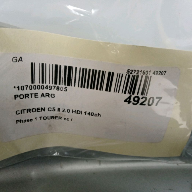 Porte arrière gauche occasion CITROEN C5 II Phase 1 04-1995->04-1999 2.0 HDI 140ch 9006L5 5