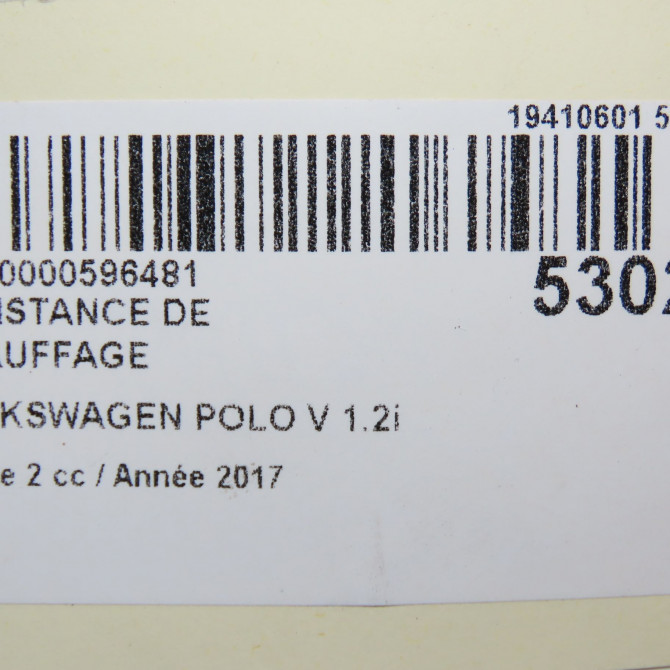 Resistance de chauffage occasion VOLKSWAGEN POLO V Phase 2 02-2014->... 1.2i 90ch 4