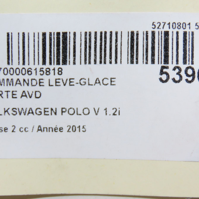 Commande lève-glace porte avant droite occasion VOLKSWAGEN POLO V Phase 2 02-2014->... 1.2i 90ch 6C0959855WHS 4
