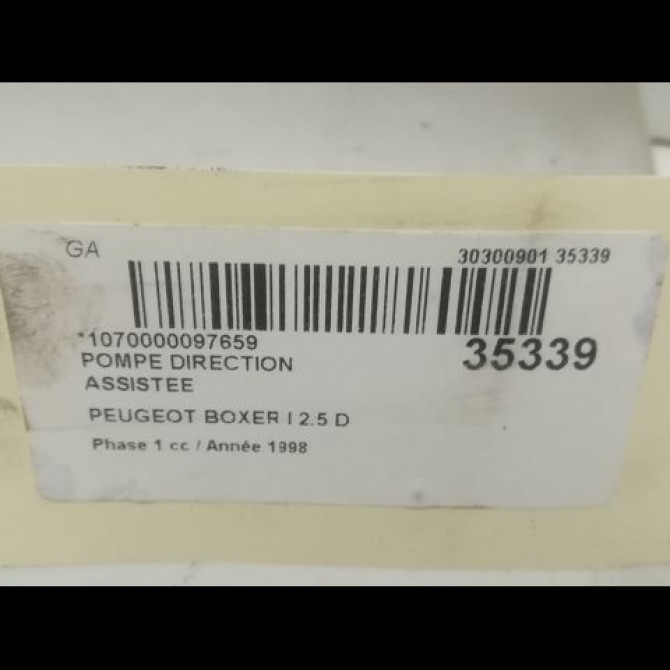 Pompe direction assistee occasion PEUGEOT BOXER I Phase 1 07-1994->02-2002 2.5 D 4007E3 3