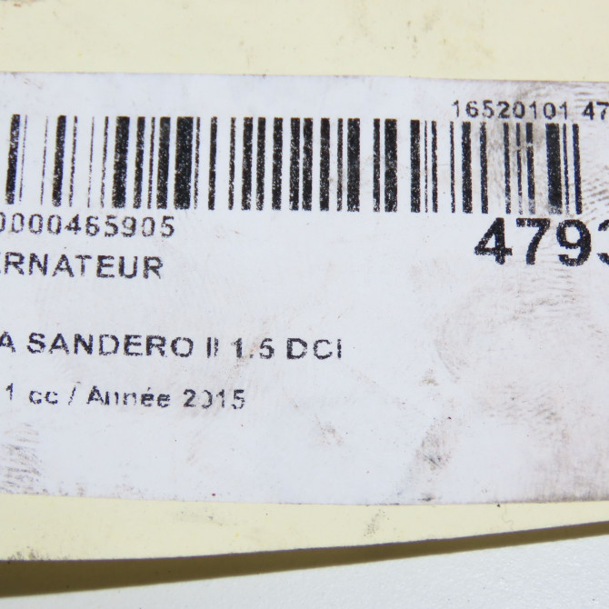 Alternateur occasion DACIA SANDERO II Phase 1 10-2012->... 1.5 DCI 90ch 231002949R 6
