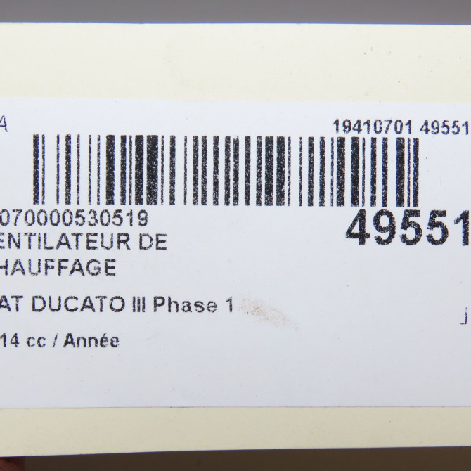 Ventilateur de chauffage occasion FIAT DUCATO III Phase 1 06-2006->10-2014 2.3 D Turbo Multijet 130ch 77364090 6