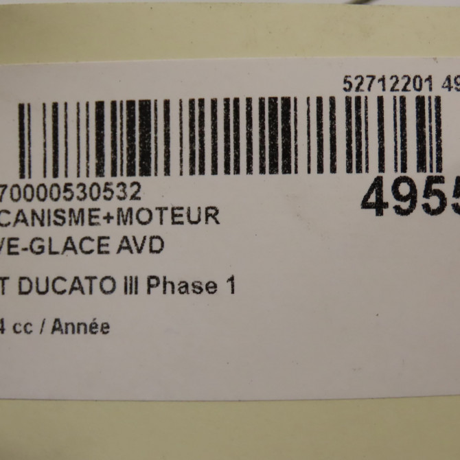 Mecanisme + moteur lève-glace avant droit occasion FIAT DUCATO III Phase 1 06-2006->10-2014 2.3 D Turbo Multijet 130ch 46862303 7