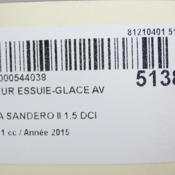 Moteur essuie-glace avant occasion DACIA SANDERO II Phase 1 10-2012->... 1.5 DCI 90ch 288159333R 6