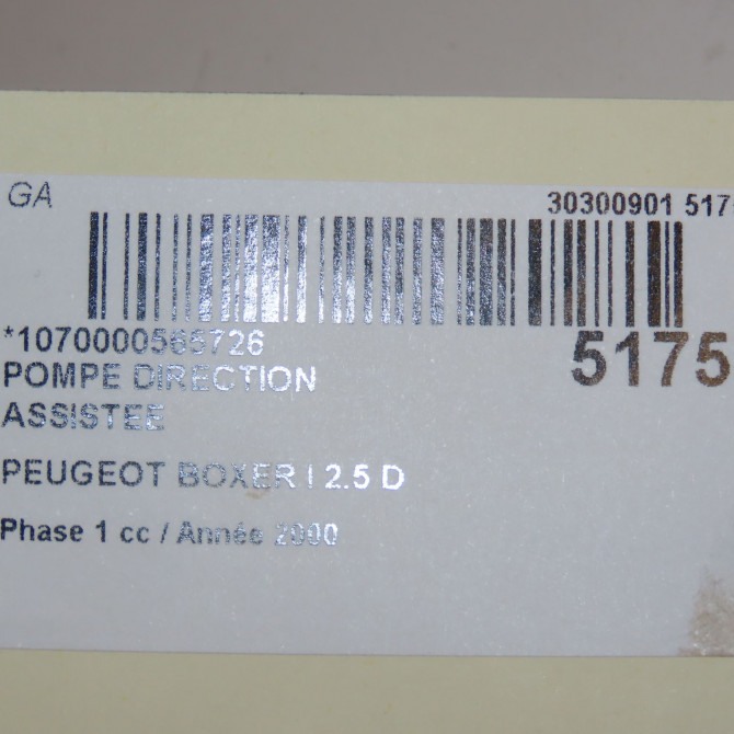 Pompe direction assistee occasion PEUGEOT BOXER I Phase 1 07-1994->02-2002 2.5 D 4007E3 5