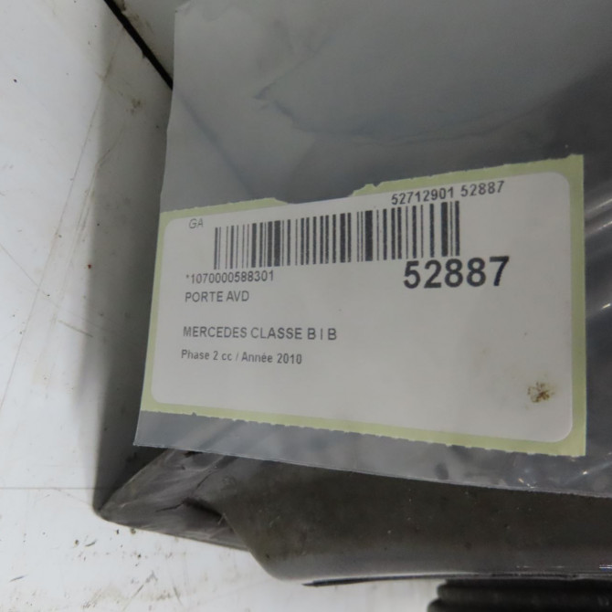 Porte avant droite occasion MERCEDES CLASSE B I Phase 2 04-2008->09-2011 B 180 CDi 110ch 1697202605 5