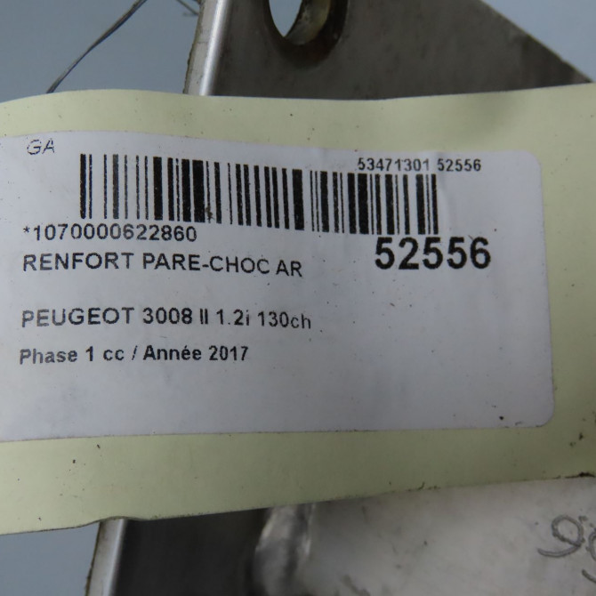 Renfort pare-choc arrière occasion PEUGEOT 3008 II Phase 1 04-1995->04-1999 1.2i 130ch 9816071580 4