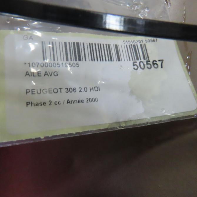 Aile avant gauche occasion PEUGEOT 306 Phase 2 04-1997->03-2002 2.0 HDI 7840J3 5
