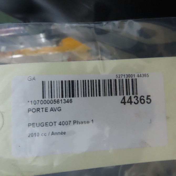 Porte avant gauche occasion PEUGEOT 4007 Phase 1 07-2007->03-2013 4