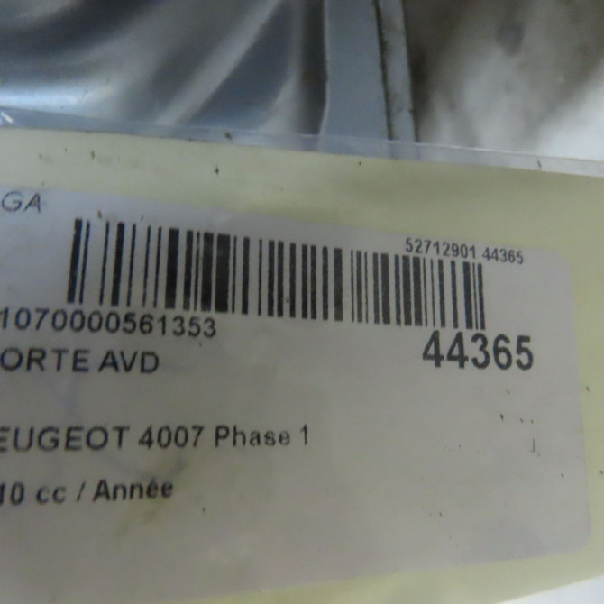 Porte avant droite occasion PEUGEOT 4007 Phase 1 07-2007->03-2013 4