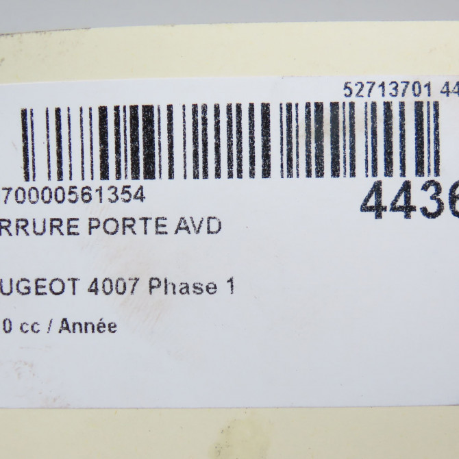 Serrure porte avd occasion PEUGEOT 4007 Phase 1 07-2007->03-2013 8