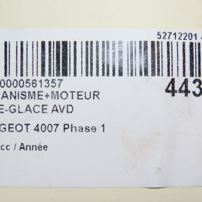 Mecanisme + moteur lève-glace avant droit occasion PEUGEOT 4007 Phase 1 07-2007->03-2013 6
