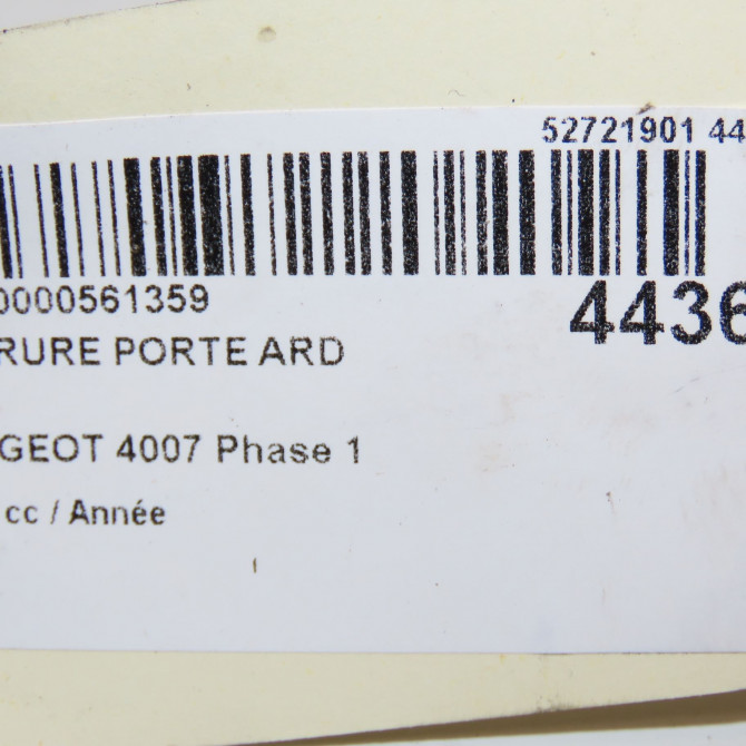 Serrure porte ard occasion PEUGEOT 4007 Phase 1 07-2007->03-2013 8