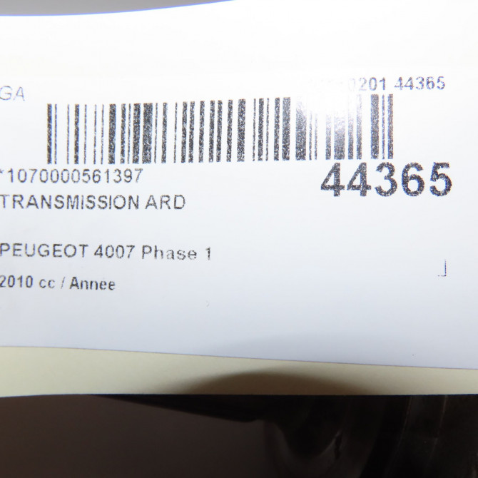 Transmission arrière droite occasion PEUGEOT 4007 Phase 1 07-2007->03-2013 5