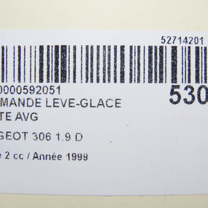 Commande lève-glace porte avant gauche occasion PEUGEOT 306 Phase 2 04-1997->03-2002 1.9 D 6552WK 6
