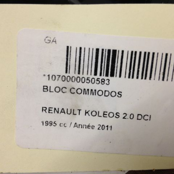 Bloc commodos occasion RENAULT KOLEOS I Phase 1 06-2008->12-2011 2.0 DCI 150ch 7