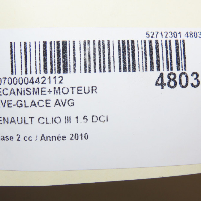 Mecanisme+moteur leve-glace avg occasion RENAULT CLIO III Phase 2 03-2009->12-2014 1.5 DCI 70ch 8200291145 4