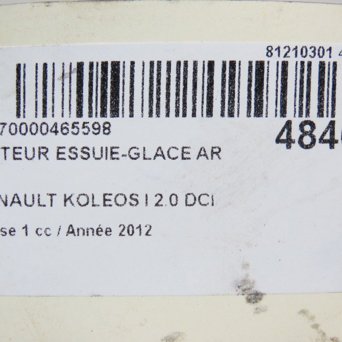 Moteur essuie-glace arrière occasion RENAULT KOLEOS I Phase 1 06-2008->12-2011 2.0 DCI 150ch 28710JY00A 6