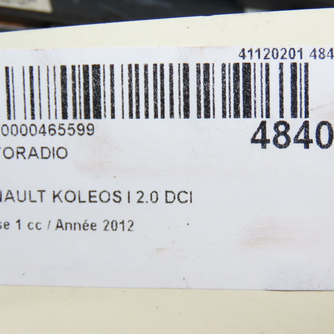 Autoradio occasion RENAULT KOLEOS I Phase 1 06-2008->12-2011 2.0 DCI 150ch 6