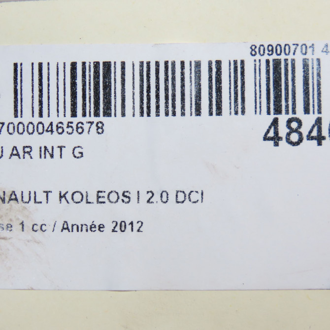 Feu arrière interieur gauche occasion RENAULT KOLEOS I Phase 1 06-2008->12-2011 2.0 DCI 150ch 26555JY05A 4