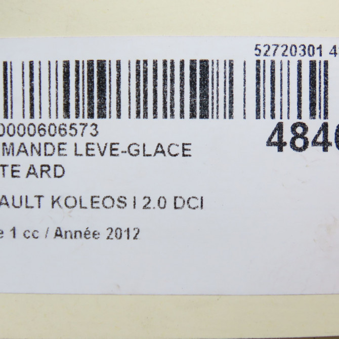 Commande leve-glace porte arrière droite occasion RENAULT KOLEOS I Phase 1 06-2008->12-2011 2.0 DCI 150ch 4