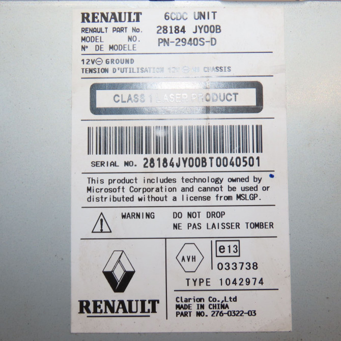 Autoradio occasion RENAULT KOLEOS I Phase 1 06-2008->12-2011 2.0 DCI 150ch 28184JY00B 3