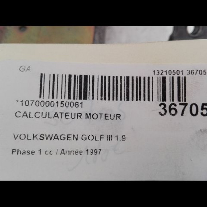 Calculateur moteur occasion VOLKSWAGEN GOLF III Phase 1 01-1992->12-1997 1.9 TDI 110ch 28906021JG 5