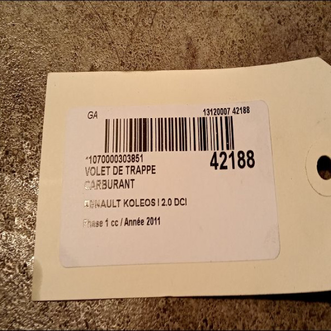 Volet de trappe carburant occasion RENAULT KOLEOS I Phase 1 06-2008->12-2011 2.0 DCI 16v 150ch 788300182R 3