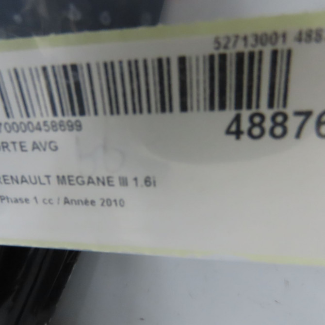 Porte avant gauche occasion RENAULT MEGANE III Phase 1 11-2008->01-2012 1.6i 16v 110ch 801010671R 6