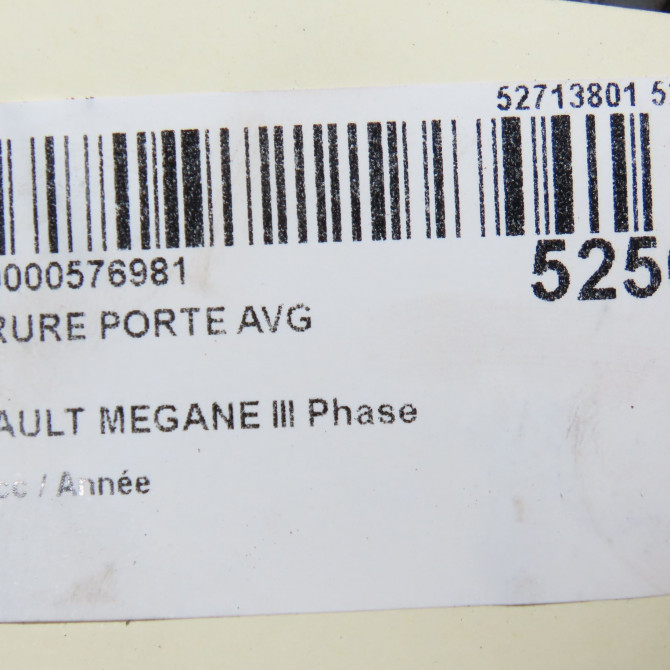 Serrure porte avg occasion RENAULT MEGANE III Phase 2 01-2012->06-2014 1.6 DCI 130ch 805030003R 8