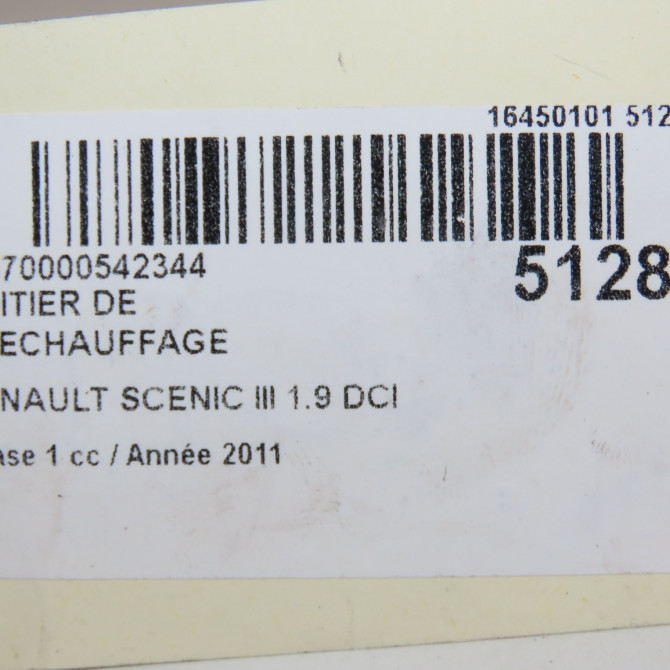Boitier de préchauffage occasion RENAULT SCENIC III Phase 1 04-2009->11-2011 1.9 DCI 130ch 110673774R 4