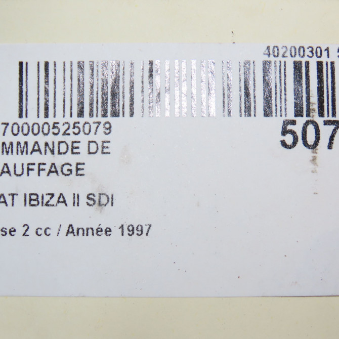 Commande de chauffage occasion SEAT IBIZA II Phase 2 05-1996->09-1999 SDI 6